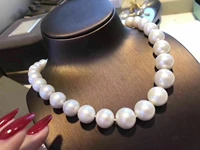 huge charming 1812 13mm natural south sea genuine white round pearl necklace free shipping women jewelry pearl necklace