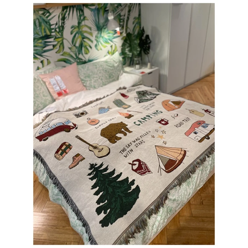 1 шт. декоративное одеяло для кемпинга американское винтажное дивана полиэстер