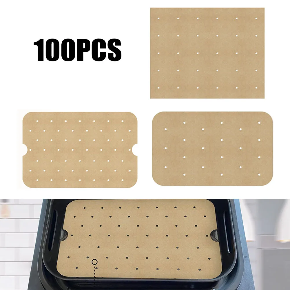 

100Pcs Air Fryer Parchment Paper Liners Square Disposable Liner For Air Fryer Kitchen Accessories Easy Cleanup