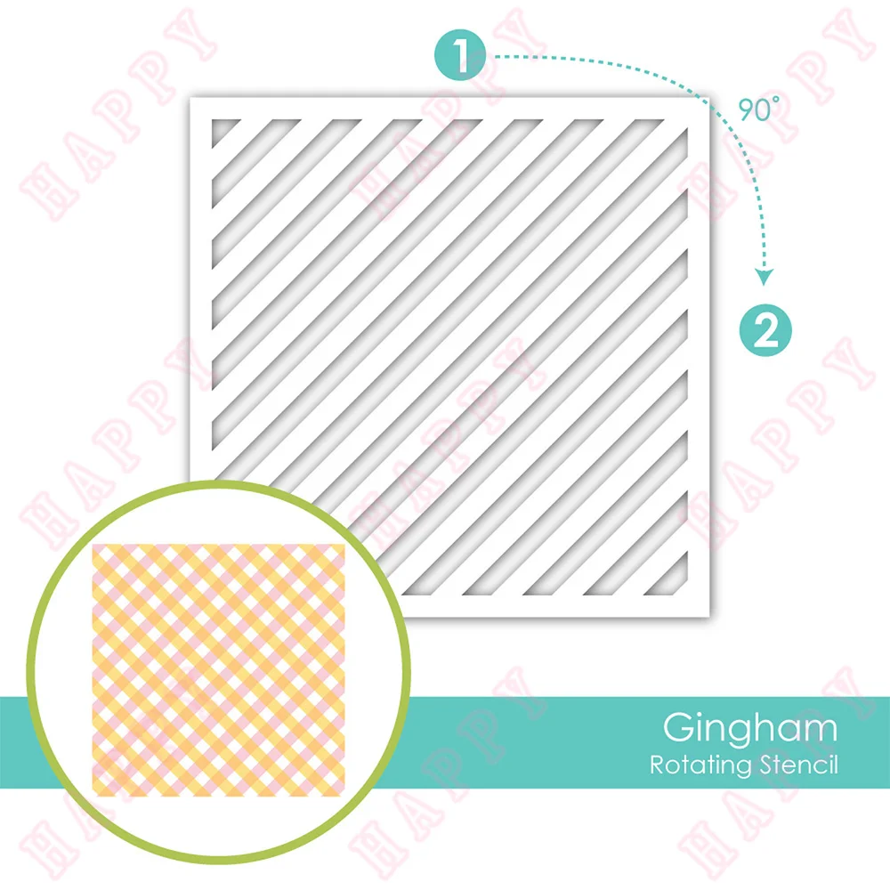 

2022 New Gingham Rotating Stencils Diy Scrapbooking Paper Greeting Cards Making Photo Album Craft Decoration Coloring Molds