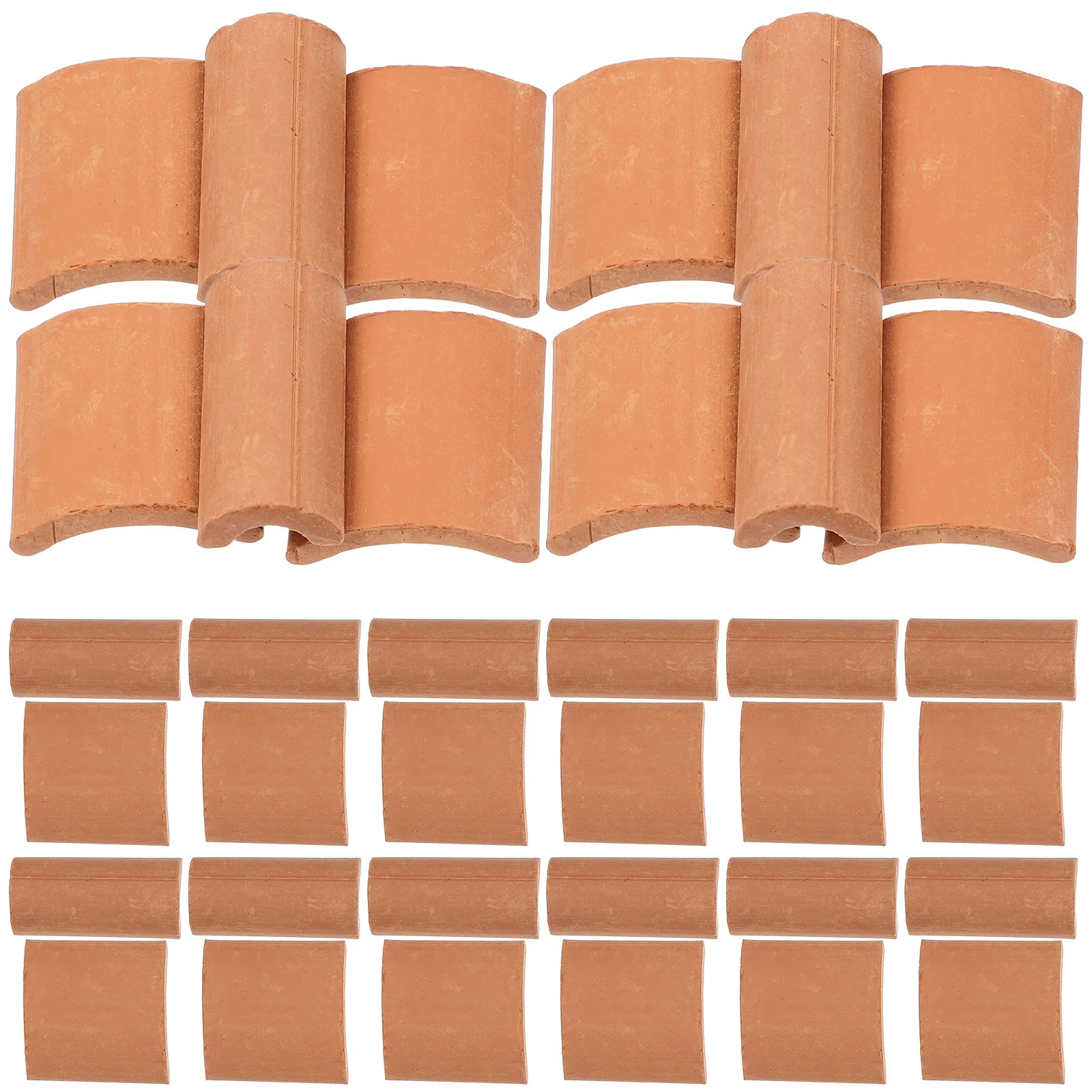 

120pcs Fake Roof Tile Models Sand Table Clay Roof Tiles Mini Roof Tile Models
