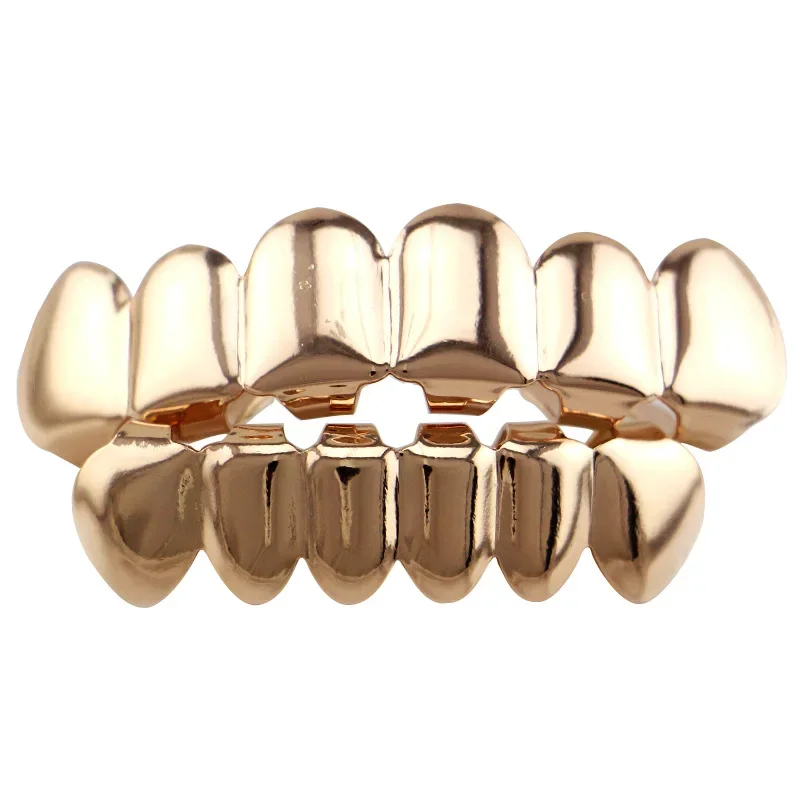 Гладкие полые клыки Подтяжки в стиле хип-хоп для мужчин и женщин Grillz18K