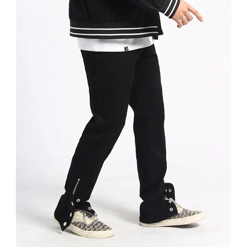 Streetwear Men HIGH STREET BLACK BUTTON JEANS  Fashion New Vintage Temperament Comfortable Pencil Pants Autumn and Winter Female