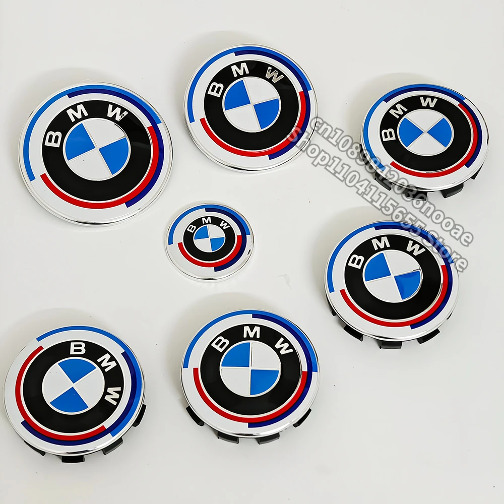 

50-летие издание, значок на капот, эмблема багажника, центральная крышка колеса, значок на руль для BMW