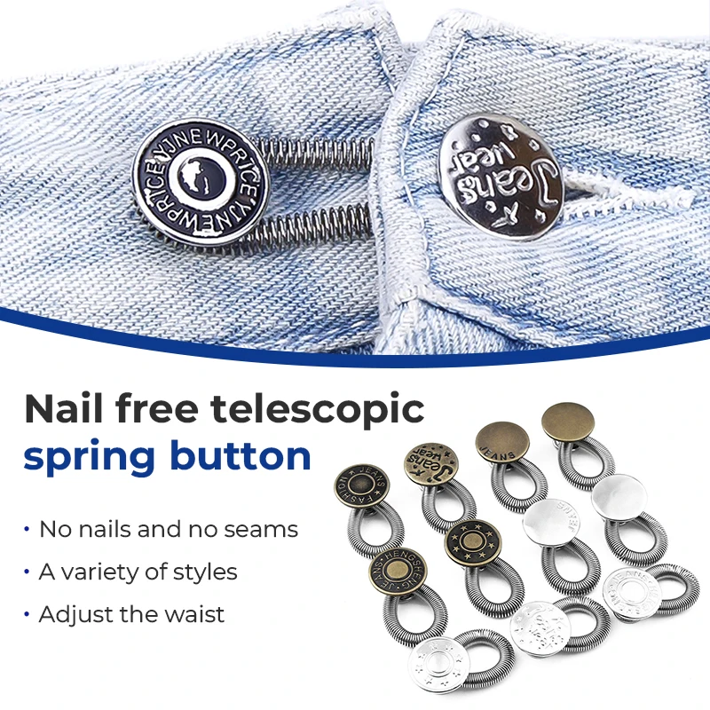 

Jeans Button Extender 1/5/20PCS Metal Button Extender For Pants Jeans Free Sewing Adjustable Retractable Waist Extenders Button