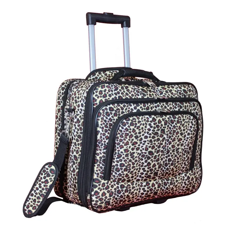 

Rolling 17-inch Laptop Briefcase Computer Case - Leopard