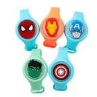 Детский антимоскитный браслет Disney, безопасный легкий Силиконовый браслет с мультяшным аниме Человек-паук, Железный человек, Капитан Америка, Халк