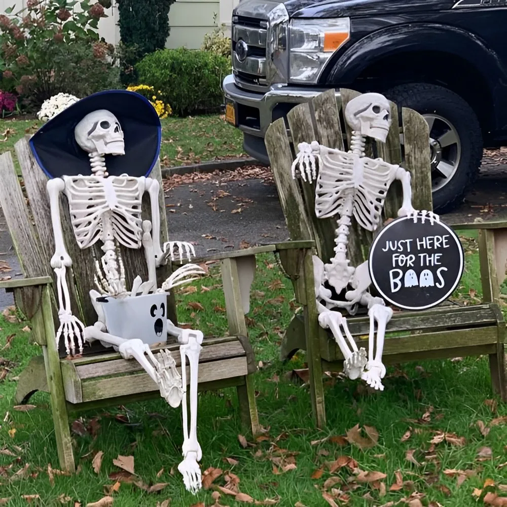 

98cm Halloween Horror Anatomy Movable Skull Skeleton Halloween Props Poseable Full Life Size Skeleton Prop Halloween Decorations
