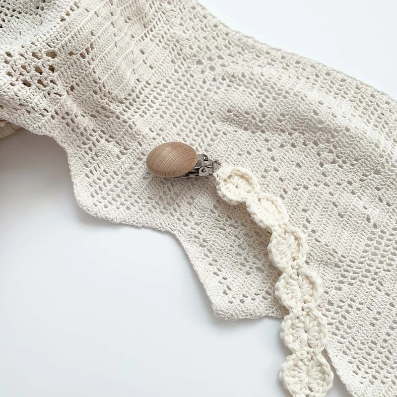 Baby Teething Soother Clip Crochet Pacifier Chain Cotton Woven DIY Dummy Nipple Holder Leash Strap Shower Gifts 54DA