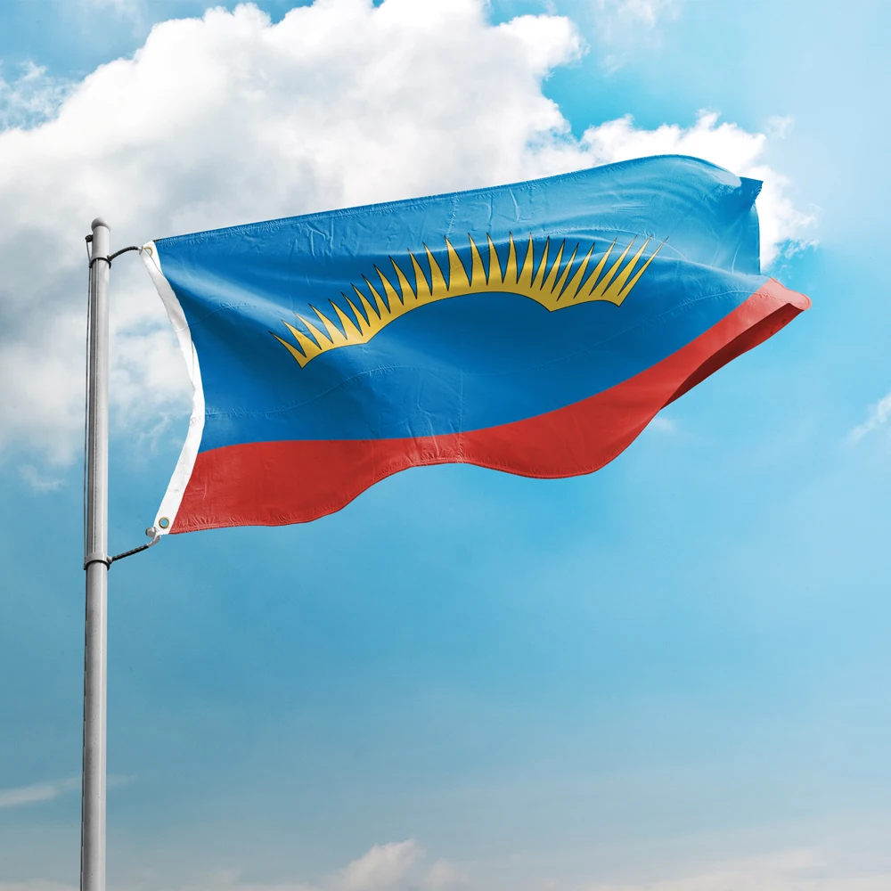 

Флаг Мурманской области 3*5 футов 90*150 см, флаги федеральных субъектов, логотип на заказ, баннеры для украшения помещений и улицы, полиэстер