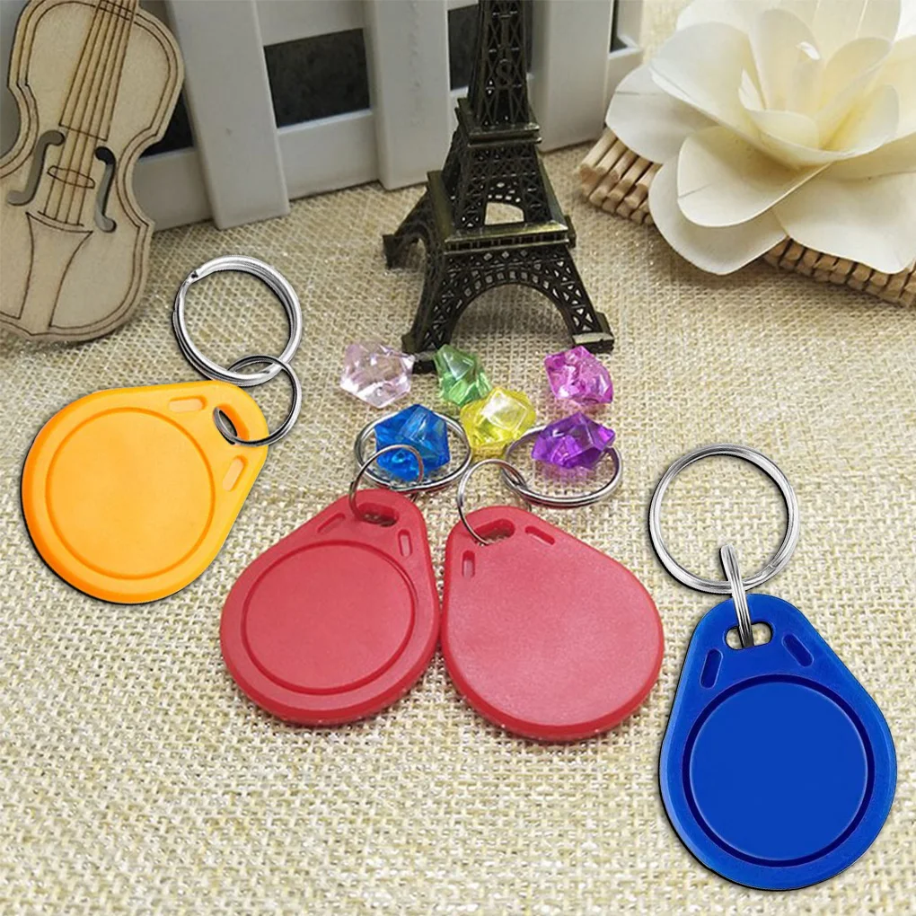 

100pcs Access Cards Keychain Portable Door Control Cards Water-proof Community Keyfobs Blue