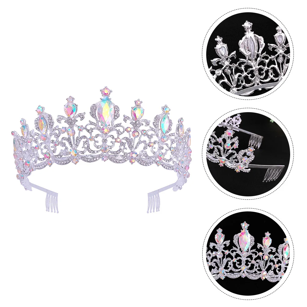 

Bridal Wedding Tiara with Comb Rhinestone Gorgeous Crown Vintage Baroque Tiara for Prom and Party
