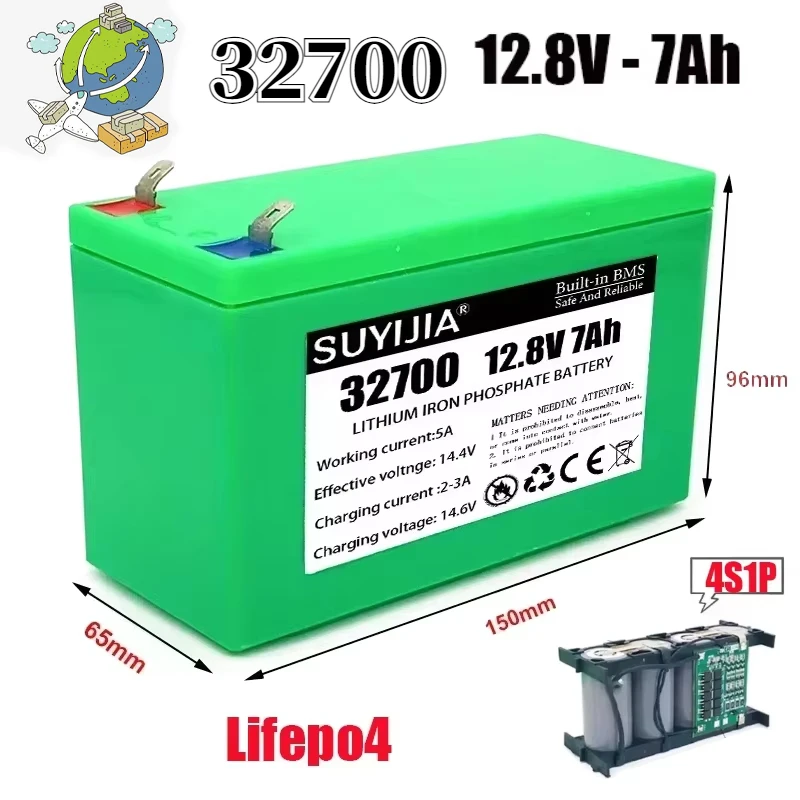 Оригинальный аккумулятор Lifepo4 32700 4S1P 12 8 В 7 Ач со сбалансированным BMS 4S для
