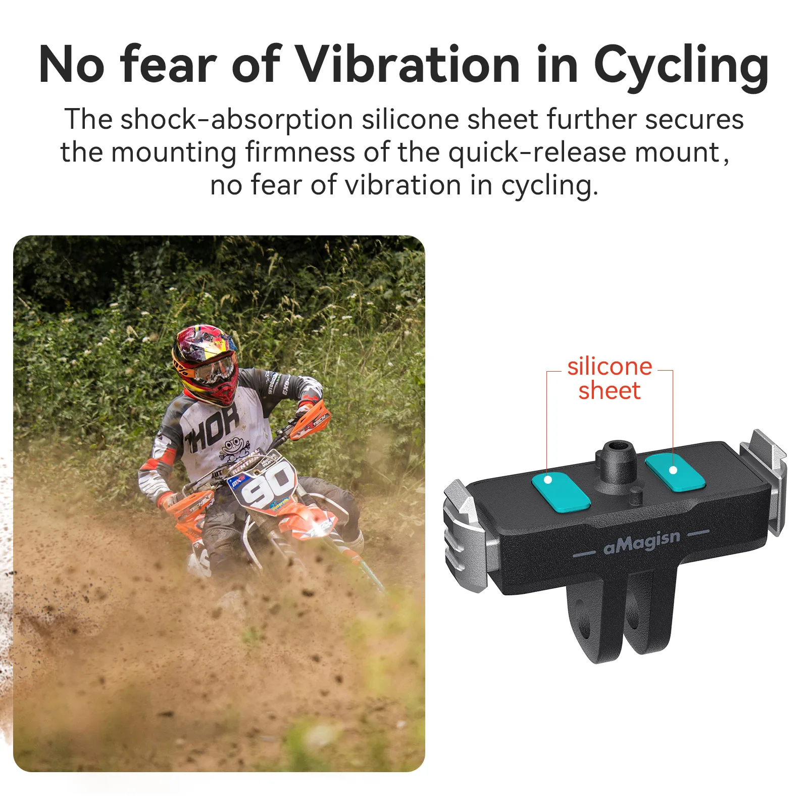 Фото Магнитное быстросъемное крепление aMagisn для GoPro 13 Hero 13 с пластиковым адаптером с 2 зубцами для аксессуаров Gopro Hero 13 №3
