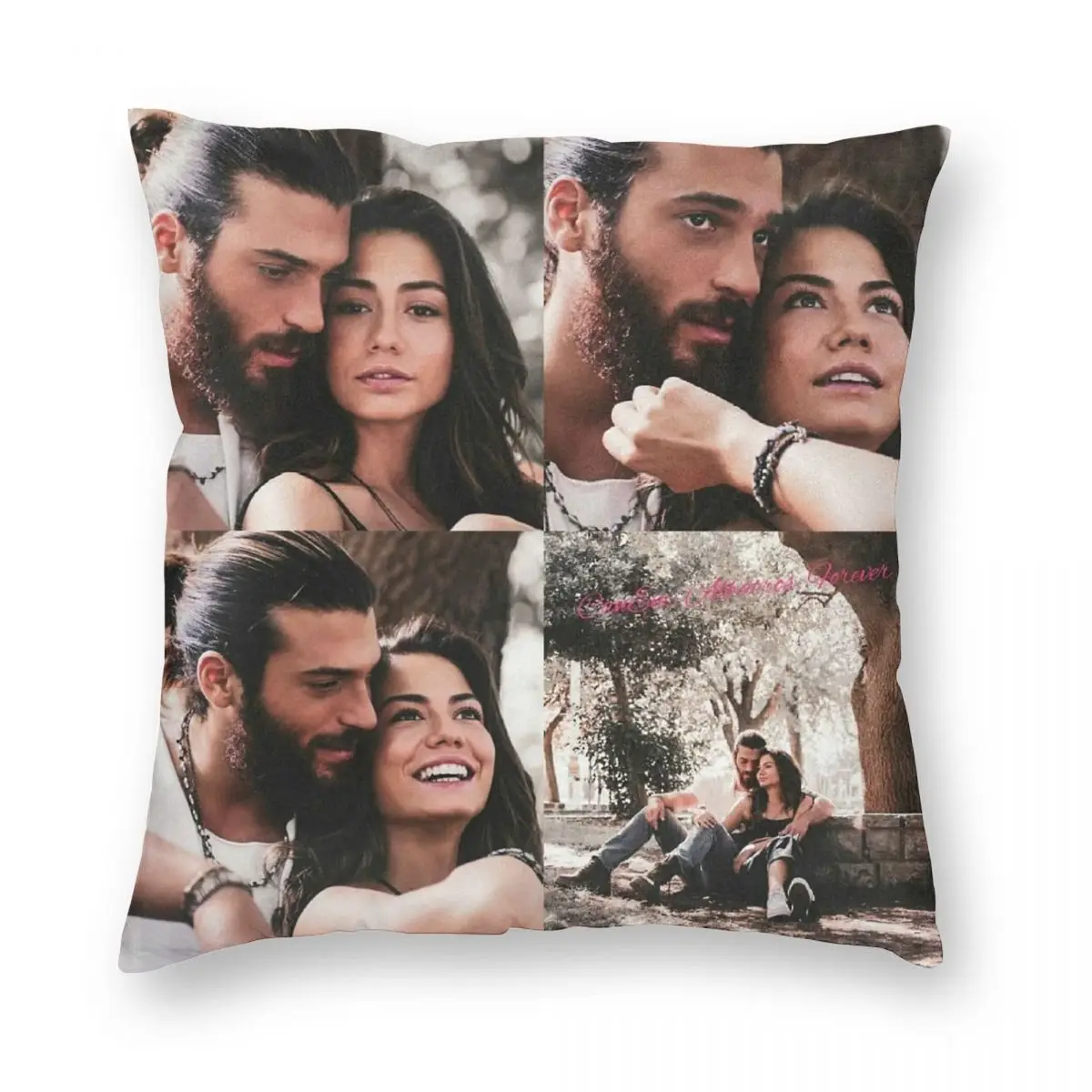 Наволочка Can Yaman квадратная полиэстер/лен/бархат 45x45