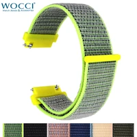 wocci nylon sport loop strap 18mm 20mm 22mm watch band for men women smartwatch bracelet with hook and loop fastener watchband