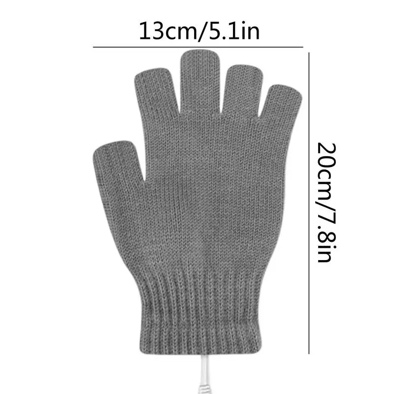 USB Heated Gloves Heating Winter Laptop Gloves Mitten Half Fingerless Winter Hands Warmer Laptop Gloves For Women Men images - 6