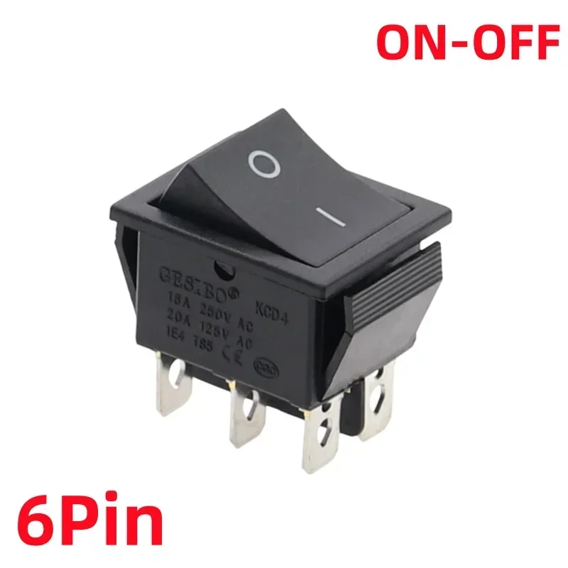 1 шт., кулисный переключатель с фиксацией, выключатель питания ввода/вывода/вывода ВКЛ-ВЫКЛ-ВКЛ-ВКЛ-ВКЛ 4/6 контактов с подсветкой 16А 250 В переменного тока 20 А 125 В переменного тока KCD4