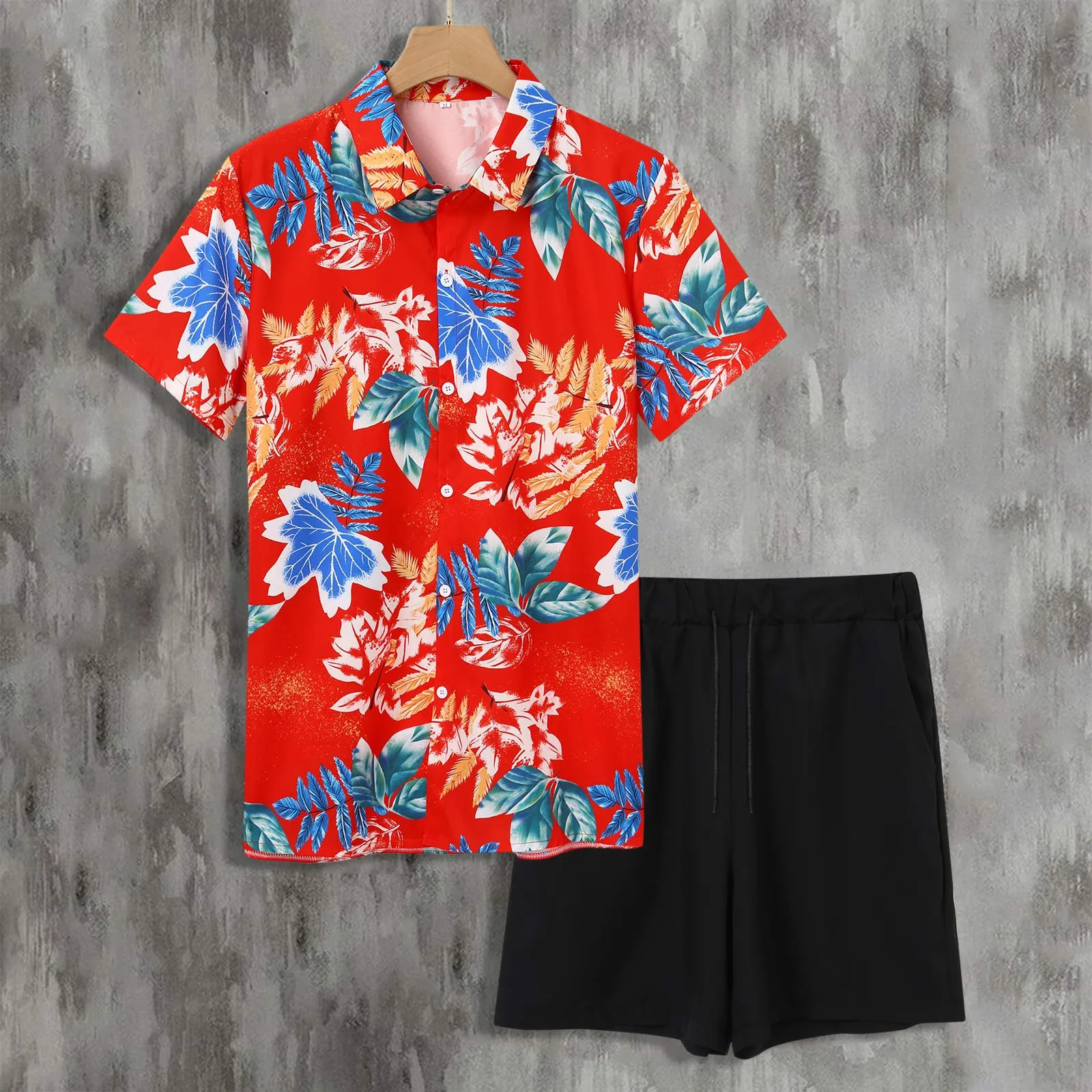 

Hawaiian 2 Piece Set Lapel Collar Beachwear Men Tracksuit Short Sleeve Men Sets Summer 3d Print Ensemble Homme Beach Vacation