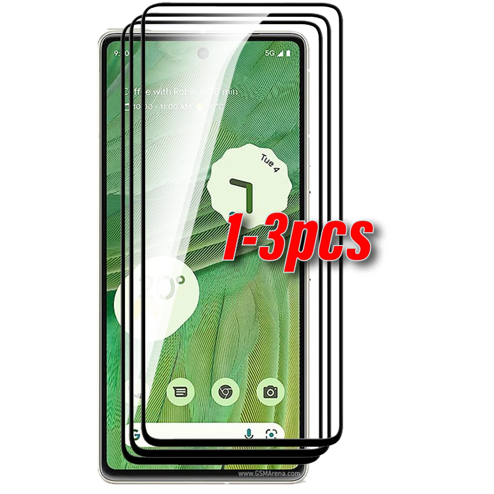 

Закаленное стекло с черными краями для Google Pixel 7, Защита экрана для Pixel 6 6A Pixel6 Pixel6a Pixel7, полное покрытие, прозрачная пленка, 1-3 шт.