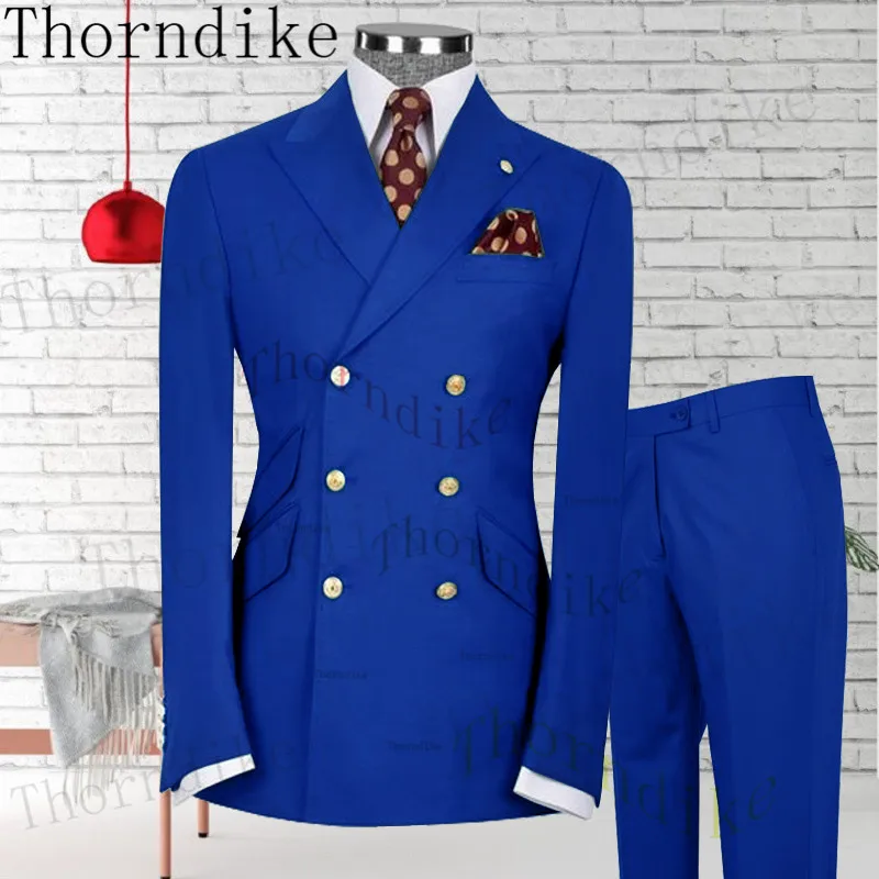 

Официальный смокинг для жениха на свадьбу Выпускной мужской офисный классический синий костюм для мужчин облегающий комплект из 2 предметов пиджак и брюки