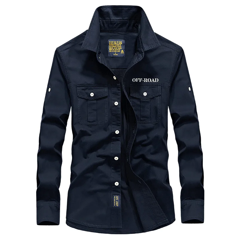 2022 Army Tactics Men's Long Sleeved Shirt Man's Autumn Large Loose Men's Cotton Military Shirt Chemise Homme