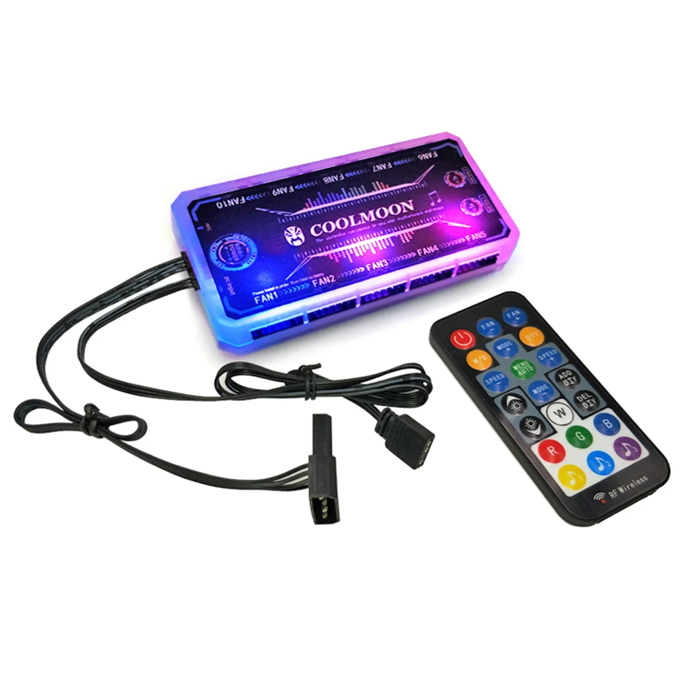 

RGB Fan Controller 12cm Remote Control Computer Case 12V PC Cooling Chassis Fan Computer Water Cooling System Waterblock