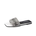 Брендовый дизайн, летние Стразы, женские тапочки, противоскользящие шлепанцы с плоской подошвой, женские сандалии