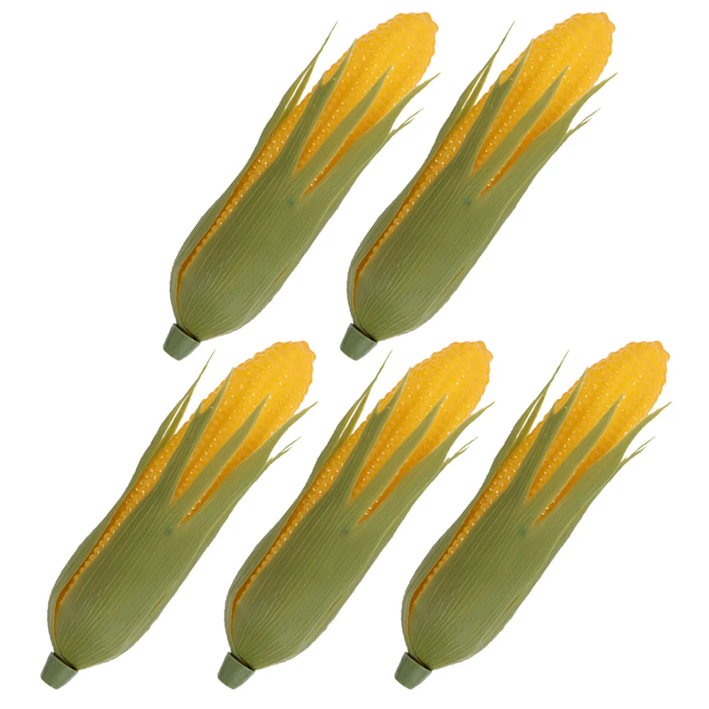 

5 Pcs Simulation Corn Fake Vegetable Kitchen Adornment Model Shop Display Ornament Plastic Photo Props