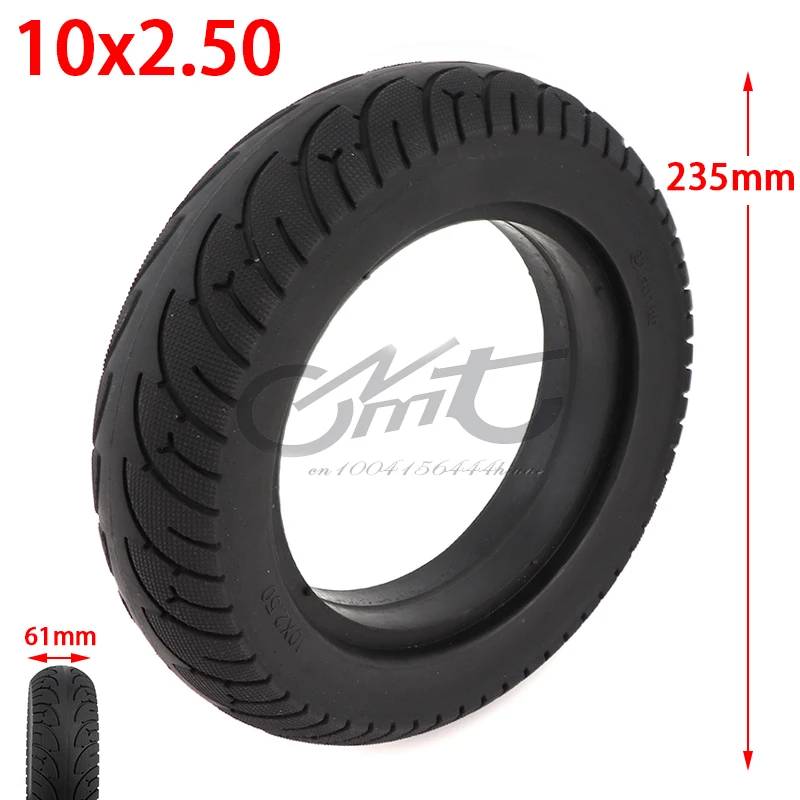 

High Quality 10x2.50 Tubeless Wheel Tyre Solid Tyre Non-Inflation Electric Scooter Tire for 8/10 Inch Electric Scooter Accessory