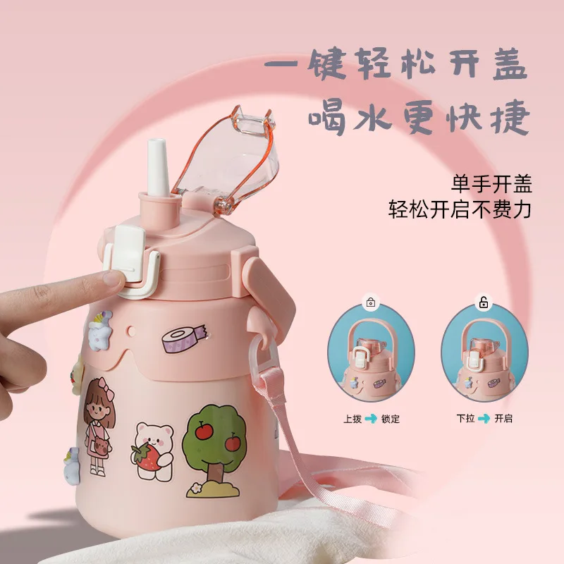 

Children's Cartoon Creative 316 Stainless Steel Thermos Cup Students Cute Large-capacity Sports Gift Pot Belly Water Cup