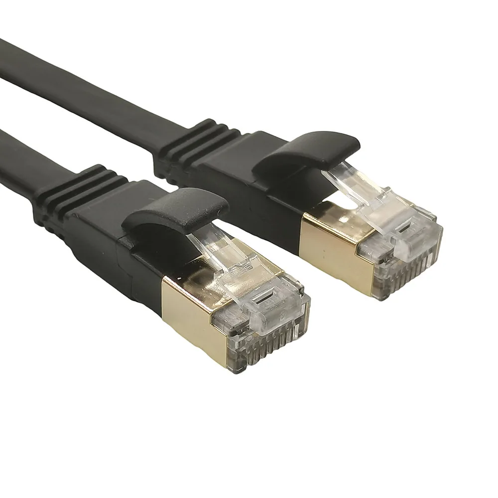 Cat7 Ethernet Cable Flat Lan Cable RJ45 Network Cable CAT7 internet cord for Router Modem PC PS4 Patch Cable Ultra short 0.3M