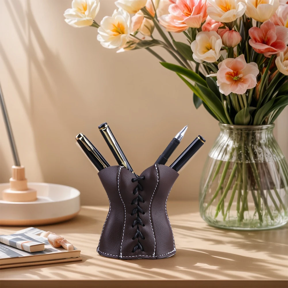 Кожаный корсет, держатель для ручек, забавный держатель для карандашей ...