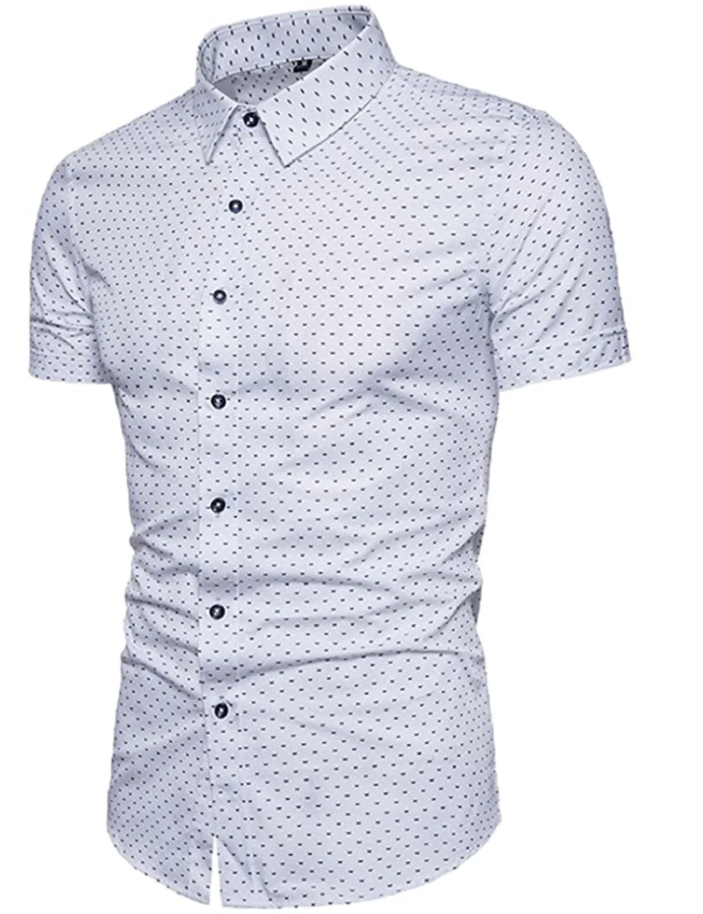 

Men's Printed Casual Shirt Cotton Slim Fit Short Sleeve Summer Shirt 4 Colors
