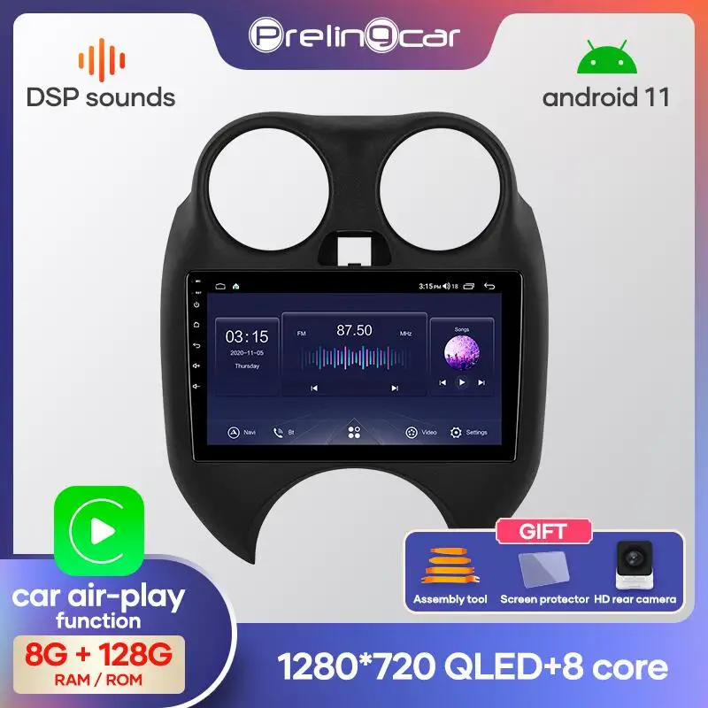 Автомагнитола Prelingcar 2 Din Android 10 без DVD мультимедийный видеоплеер GPS-навигация для