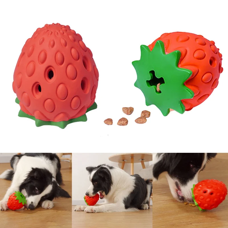 

Pet Chew Toys Puppy Biting Molars Ball Toys Dogs Leaking Food Bite-resistant Rubber Fruit Balls Chewing Toy Small Medium Dog