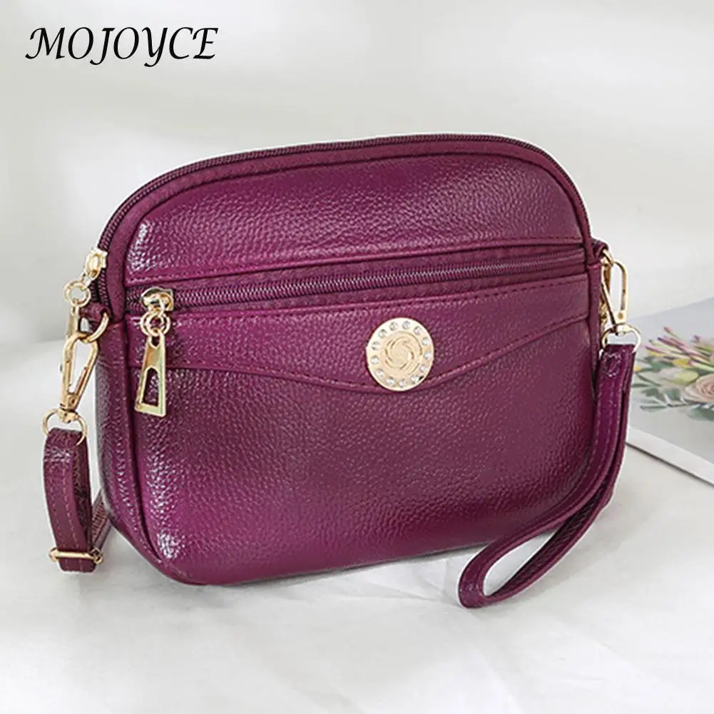 

Women Luxury PU Leather Zipper Messenger Bag Vintage Lady Double Layer Crossbody Bags Hand Bag Large Soft Tide Shoulder Bags
