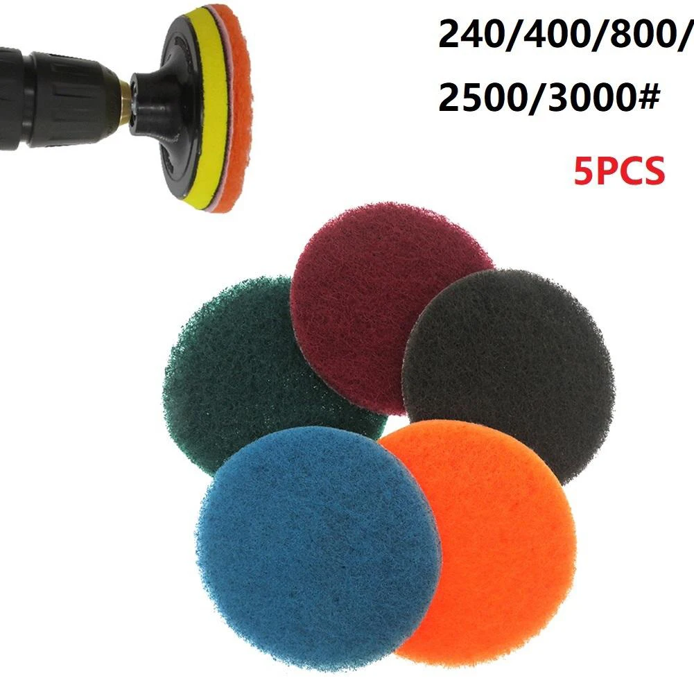 

5pcs 4 Inch Cleaning Cloth Scrub Pad Industrial Scouring Pads Nylon Polishing Pad Household Cleaning Tool For Bathroom Floor