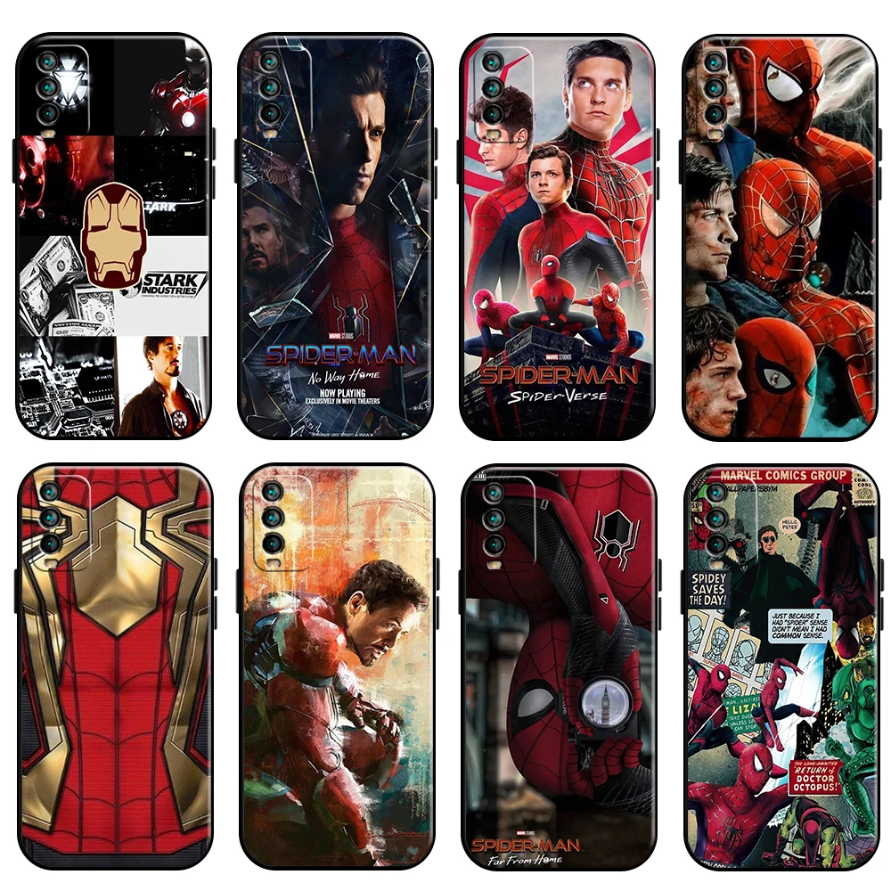 

Avengers Spiderman Iron Man Phone Case For Xiaomi Redmi Note 10 10S 10T 9 9S 9T 5G Redmi 10 9 9T 9A 9C Carcasa Back Black Coque