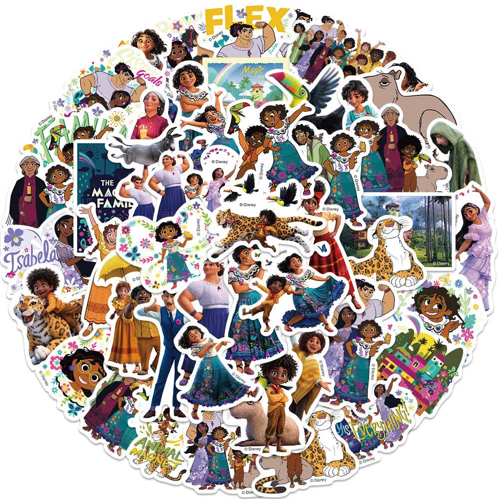 10/30/50Pcs Disney Movie Encanto Adesivi Decalcomanie Telefono Portatile Chitarra Bagagli Skateboard Diario Bici Adesivo Cartoon Per Bambini Giocattol
