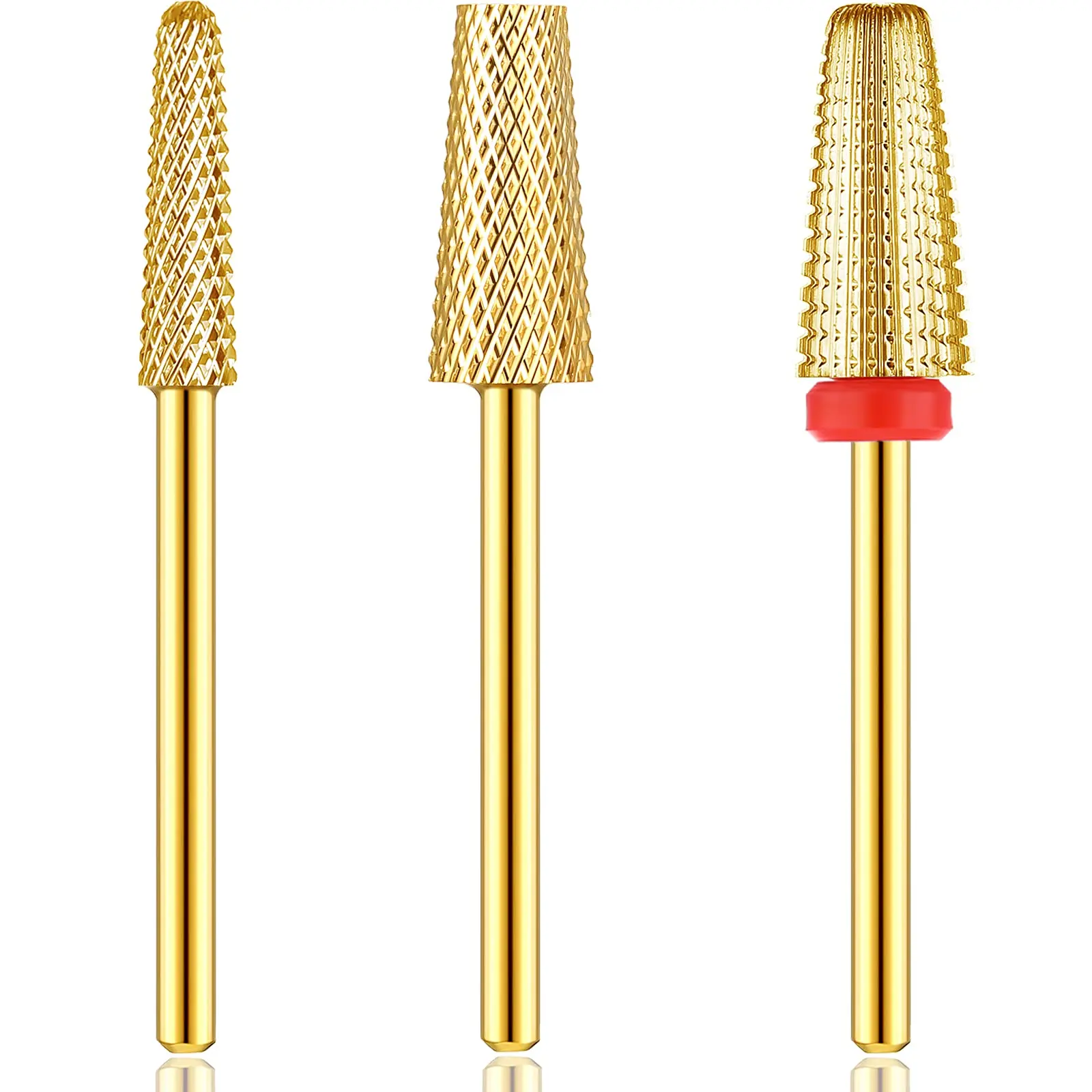 

Nail Carbide 5 In 1 Bit Golden Color Tapered Barrel Tungsten Nail Drill Bits 3/32" Cone Shape Carbide Bit Nail Accessories