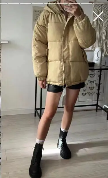 Продукты утолщенное и сохраняющее тепло зимнее хлопковое пальто пуховик с