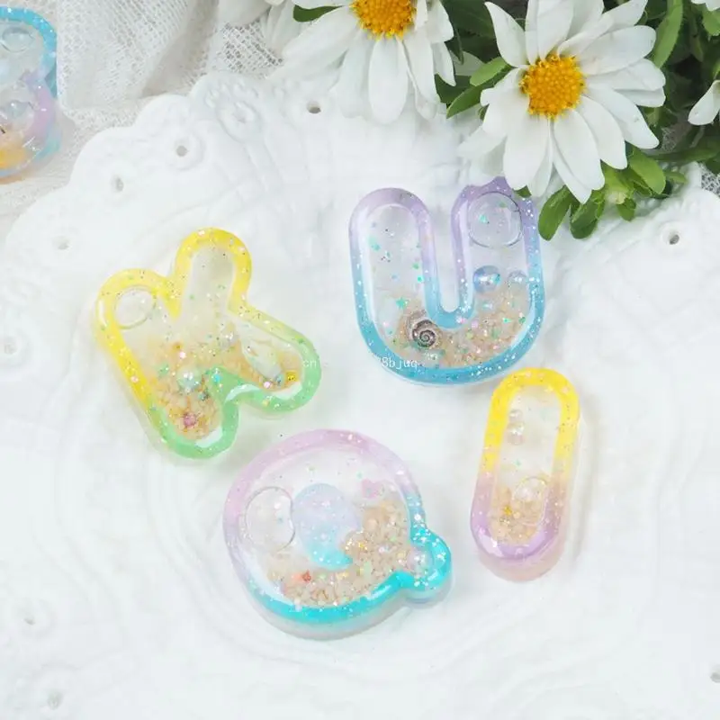 DIY форма для письма в форме эпоксидной смолы буквы брелок кулон зеркало