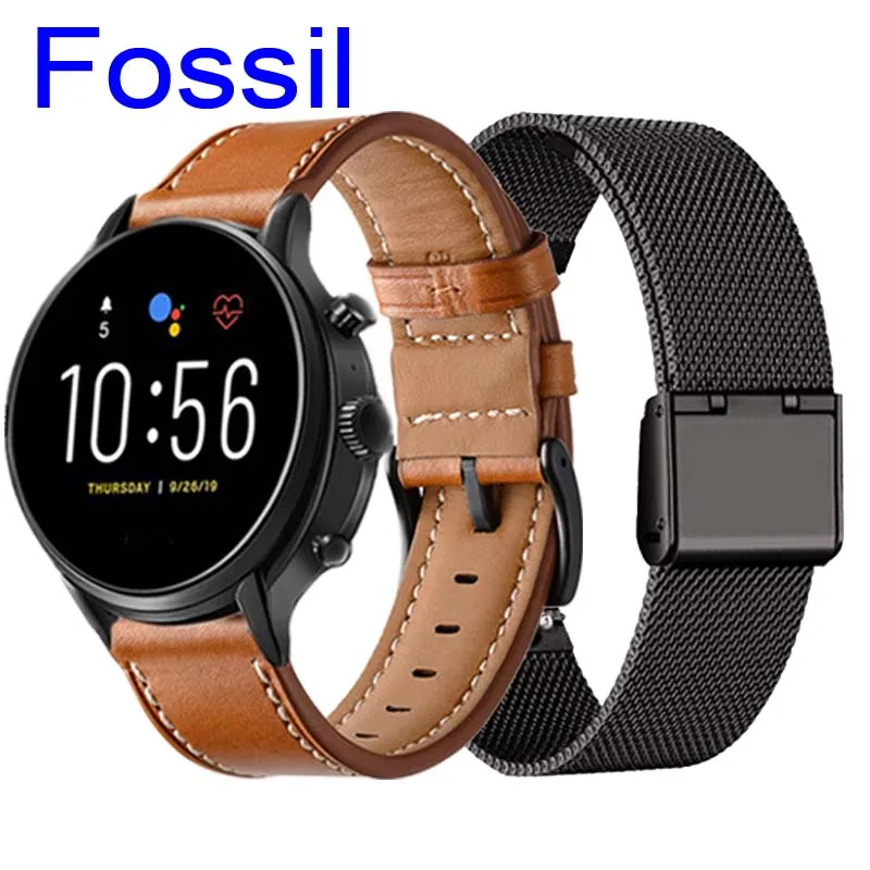 

Ремешок для часов Fossil Gen 5 Carlyle Hr Julianna Garrett Gen 4 Explorer Hr Esporte 43 мм браслет