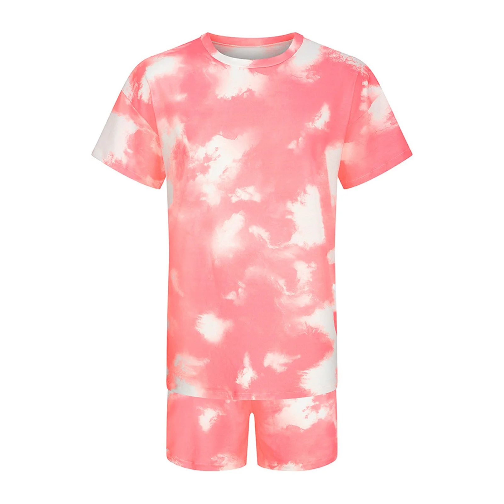 

NEW Mens T-shirt Short Sets Short Sleeve Tie-Dye Print Leisure Male Tshirts 2 Piece Outfit Set Summer Casual Tops Tees Clothing