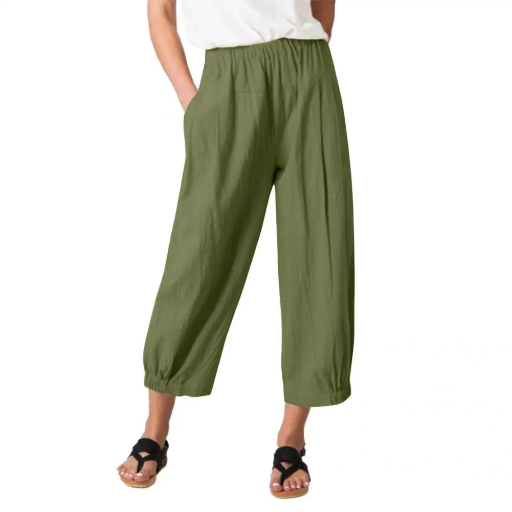 

Comfortable Trendy Breathable Spring Ninth Pants Summer Women Cropped Pants Straight for Work