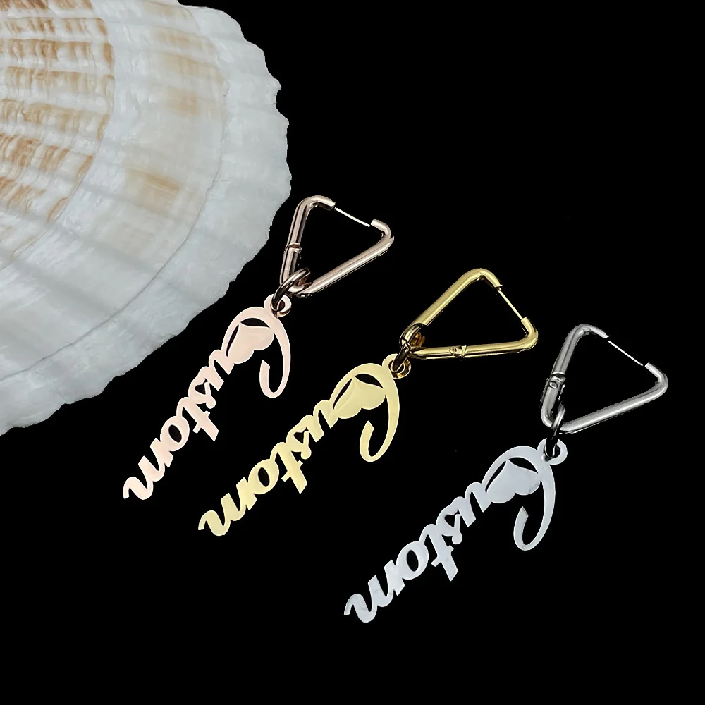 

Fashion Customize Name Letter Dangle Earrings For Women Custom Font Stainless Steel Earring Bridesmaid Wedding Jewelry Present