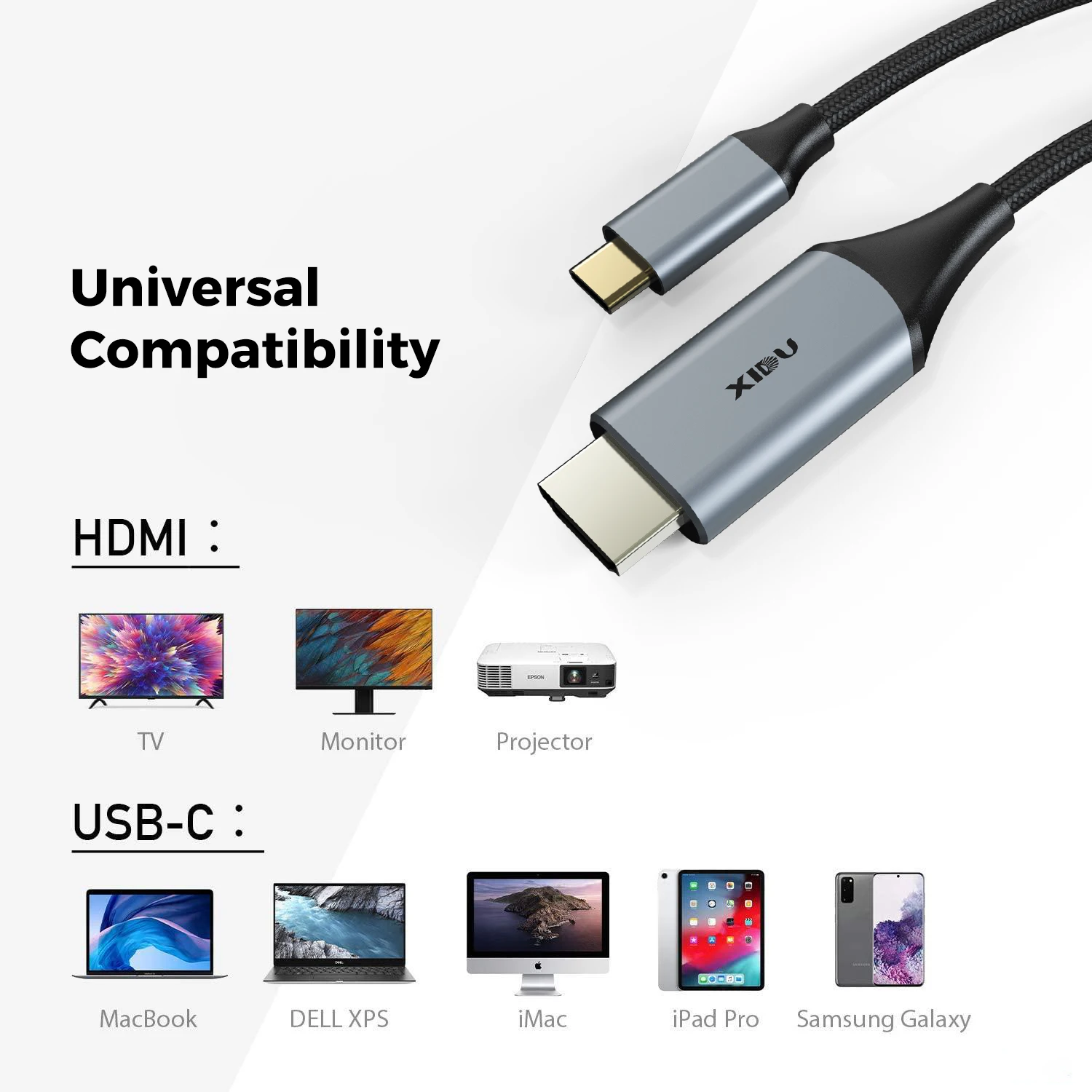 Кабель-разветвитель XIDU HDMI 4K Type C на совместимый с USB 2 0 для Xiaomi Mi Box Macbook Samsung Huawei Phone