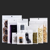10pcs white plastic pearlescent film translucent ziplock bag zip lock sealing pouch food packaging for gift