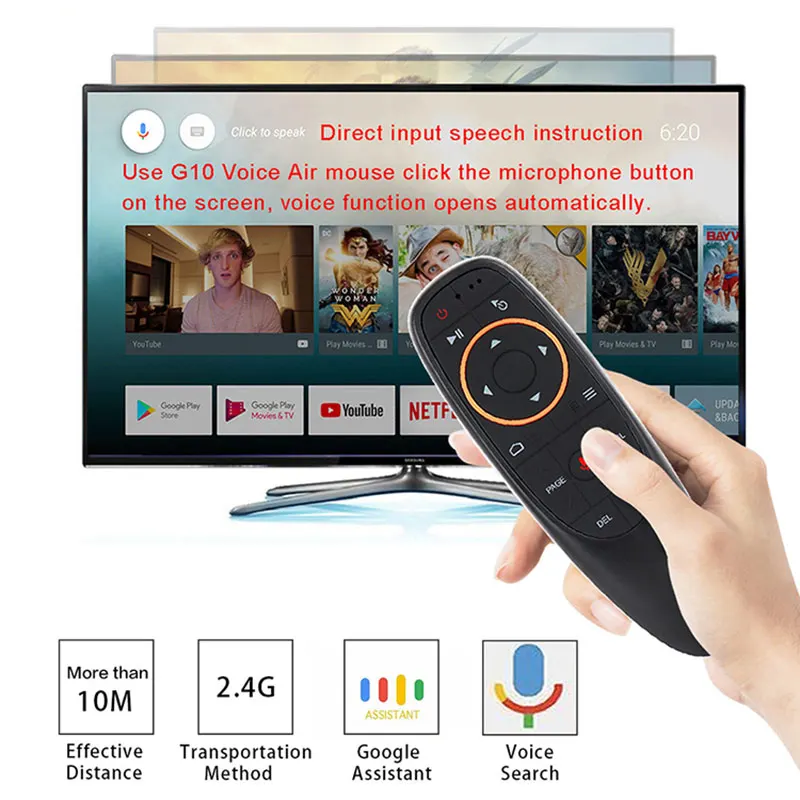 5/10pc G10S Air Mouse Remote Control with Gyroscope 2.4G Voice Search Wireless Remote Controller for Android TV Box/PC